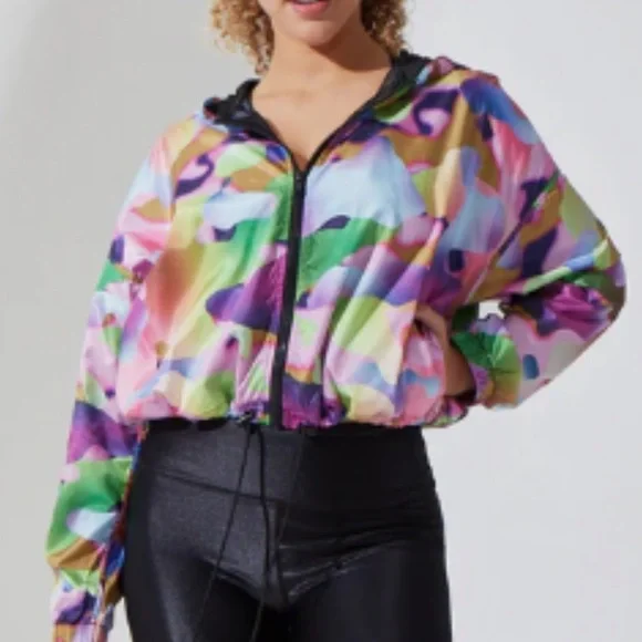 NWOT Noli Prism Camo Windbreaker Jacket Size S - Picture 1 of 10